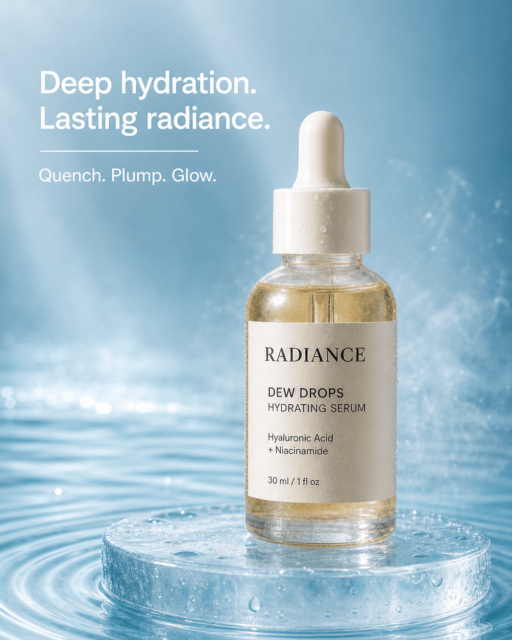 Cool blue skincare hydration campaign variation